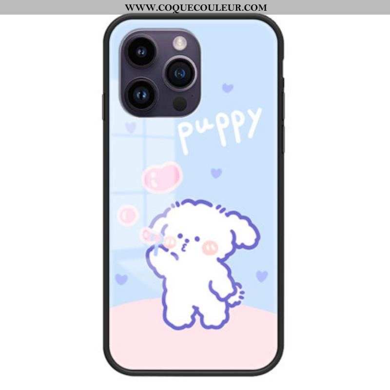 Coque iPhone 15 Pro Max Verre Trempé Bubble Dog