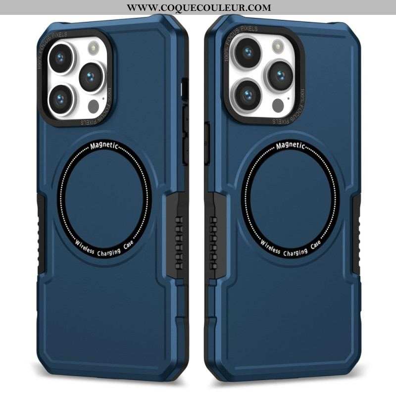 Coque iPhone 15 Pro Max Style Cuir Compatible Magsafe