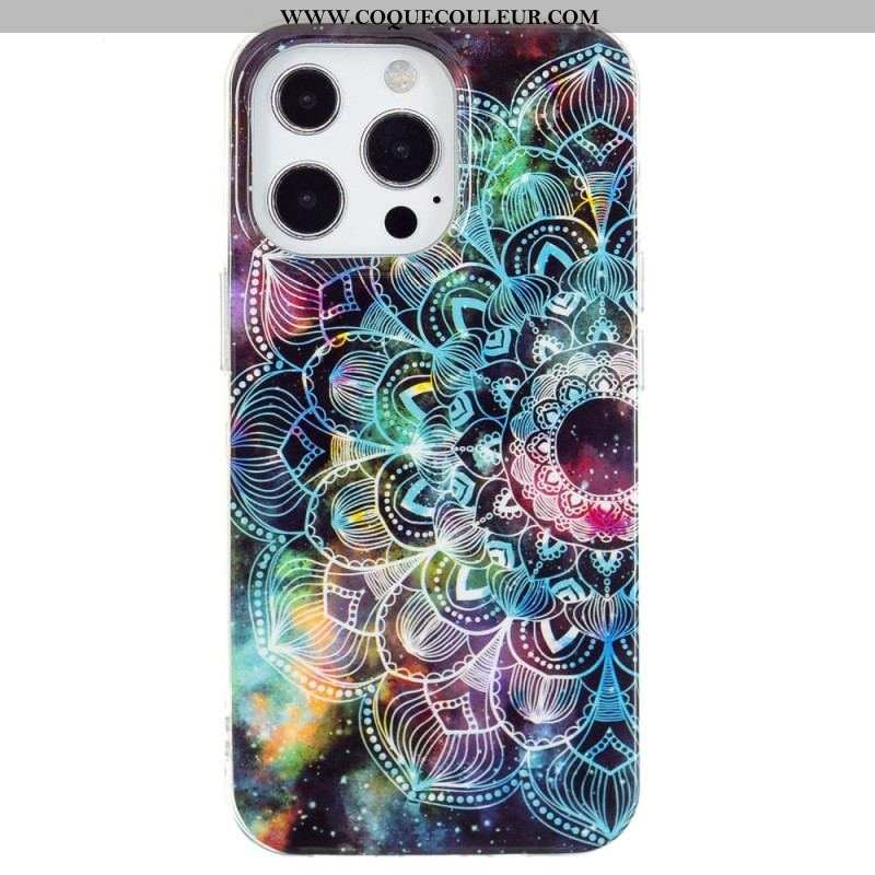 Coque iPhone 15 Pro Max Fluorescente Mandala