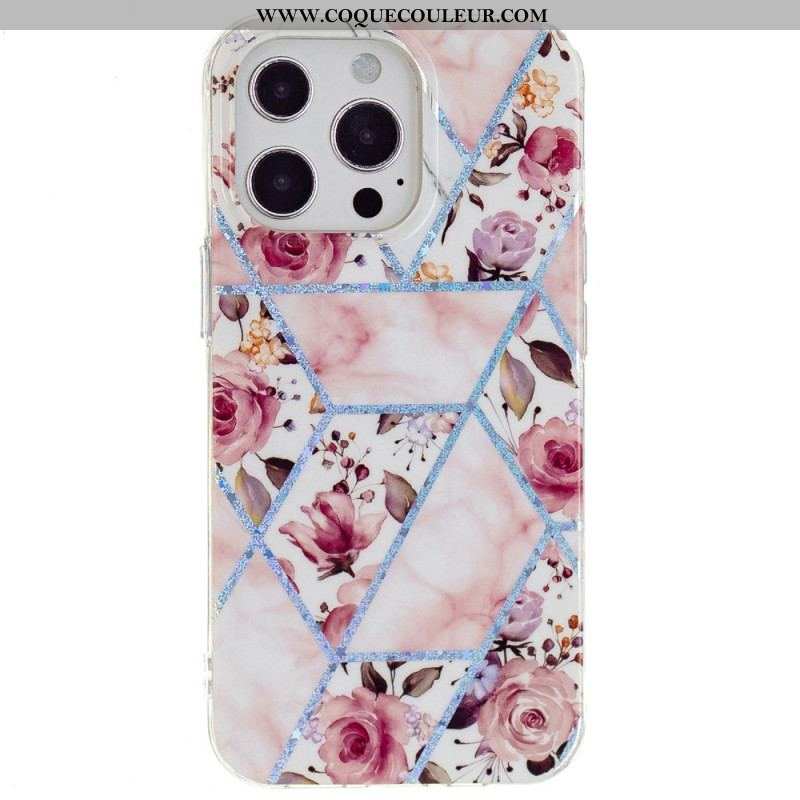 Coque iPhone 15 Pro Max Marbre Floral