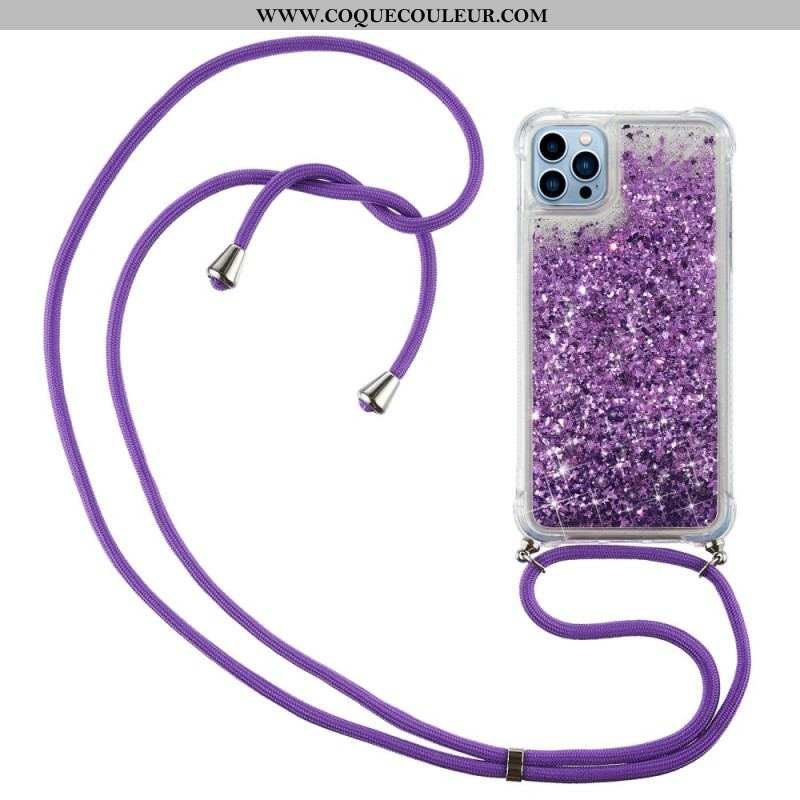 Coque iPhone 15 Pro Max à Cordon Paillettes