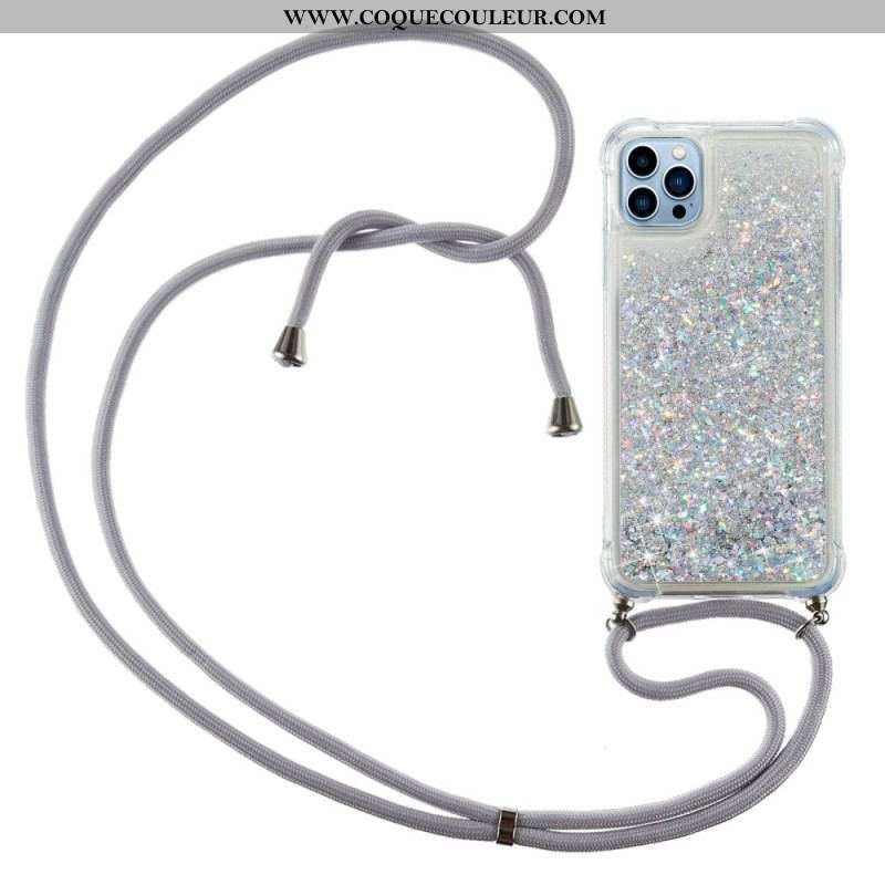 Coque iPhone 15 Pro Max à Cordon Paillettes