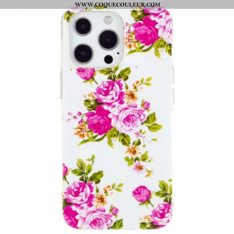 Coque iPhone 15 Pro Max Fluorescente Fleurs