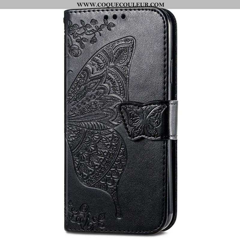 Housse iPhone 15 Pro Max Papillon Baroque à Lanière