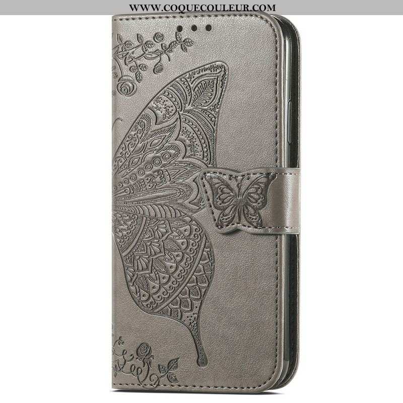 Housse iPhone 15 Pro Max Papillon Baroque à Lanière