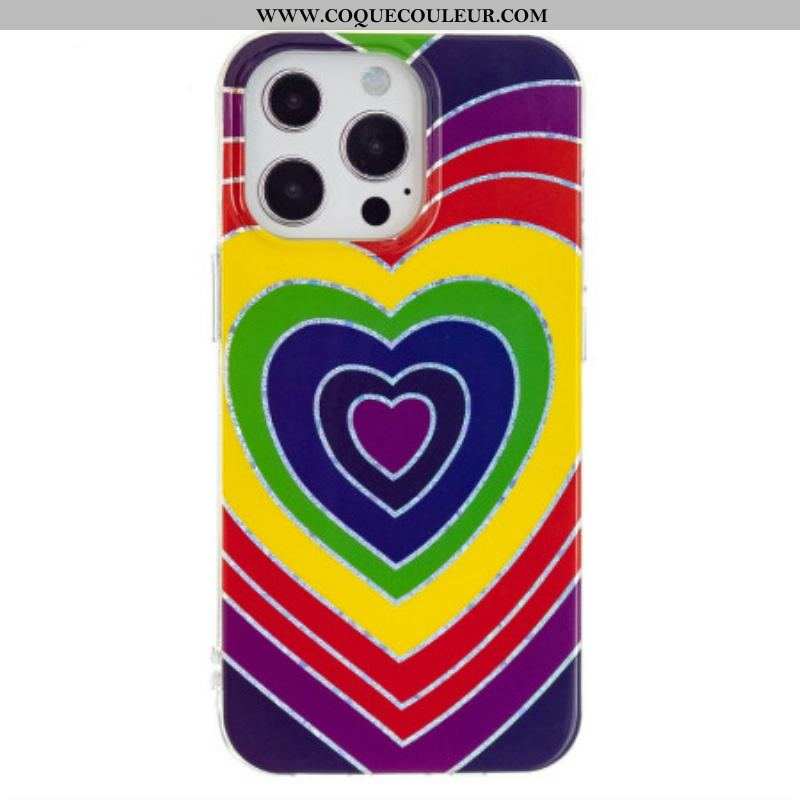 Coque iPhone 15 Pro Max Coeur Psychédélique