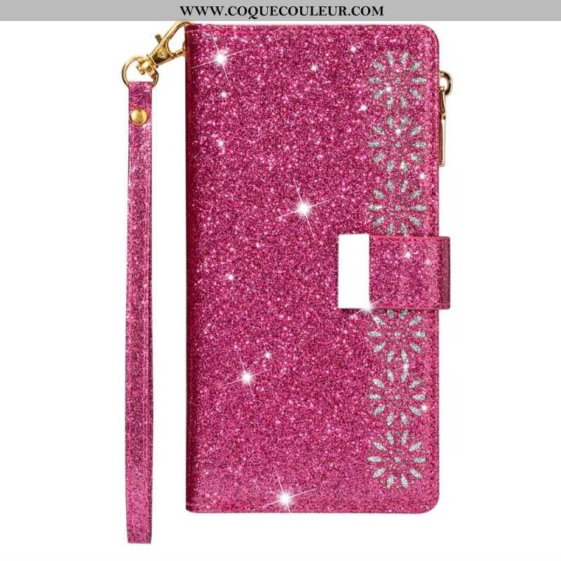 Housse iPhone 15 Pro Max Paillettes avec Porte-Monnaie