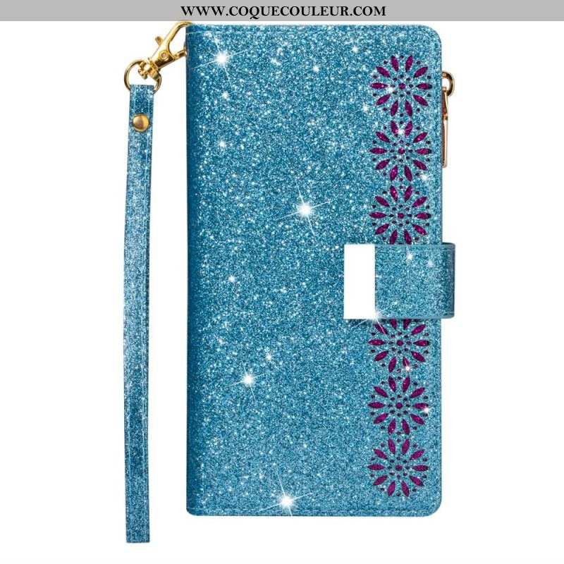 Housse iPhone 15 Pro Max Paillettes avec Porte-Monnaie