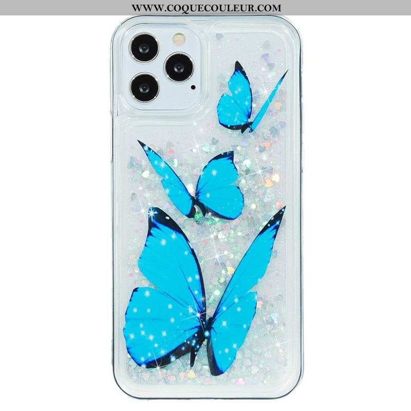 Coque iPhone 15 Pro Max Paillettes Papillons