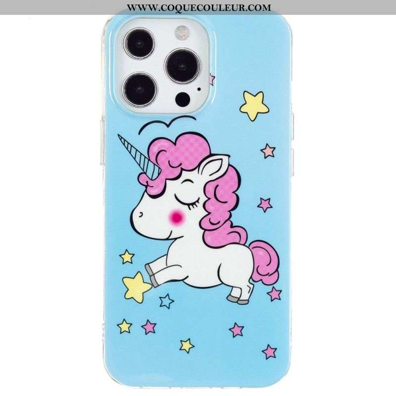 Coque iPhone 15 Pro Max Fluorescente Licorne