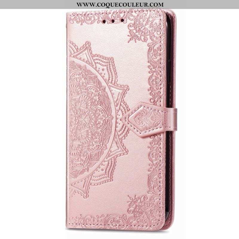 Housse iPhone 15 Pro Max Mandala Baroque à Lanière