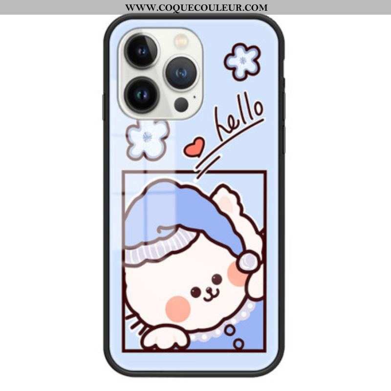 Coque iPhone 15 Pro Verre Trempé Blue Cat