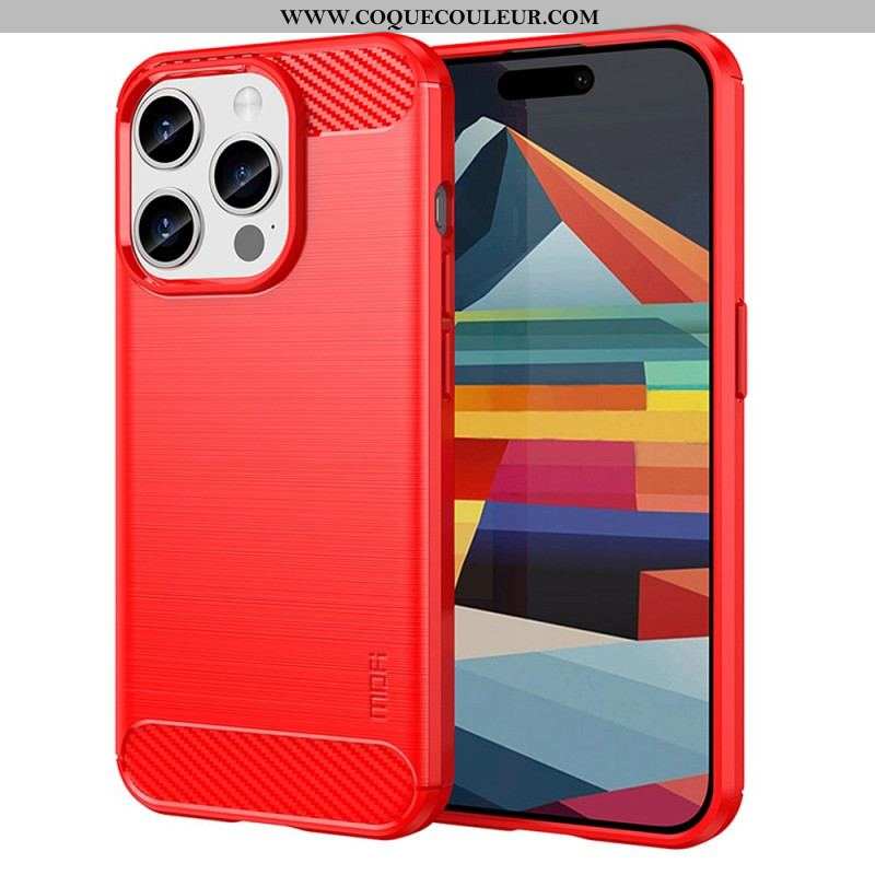 Coque iPhone 15 Pro Fibre Carbone Brossée MOFI