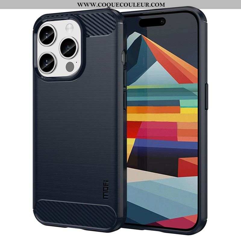 Coque iPhone 15 Pro Fibre Carbone Brossée MOFI