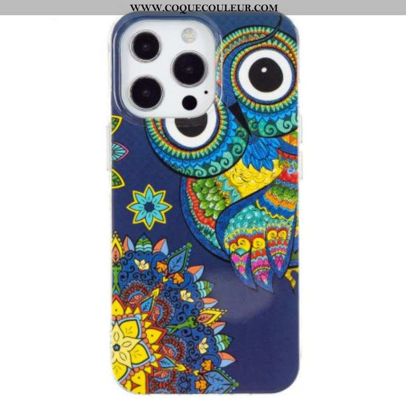 Coque iPhone 15 Pro Fluorescente Hibou