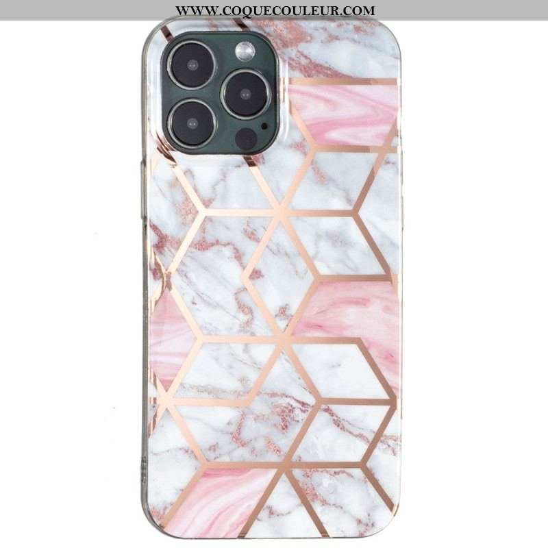 Coque iPhone 15 Pro Marbre Géométrique