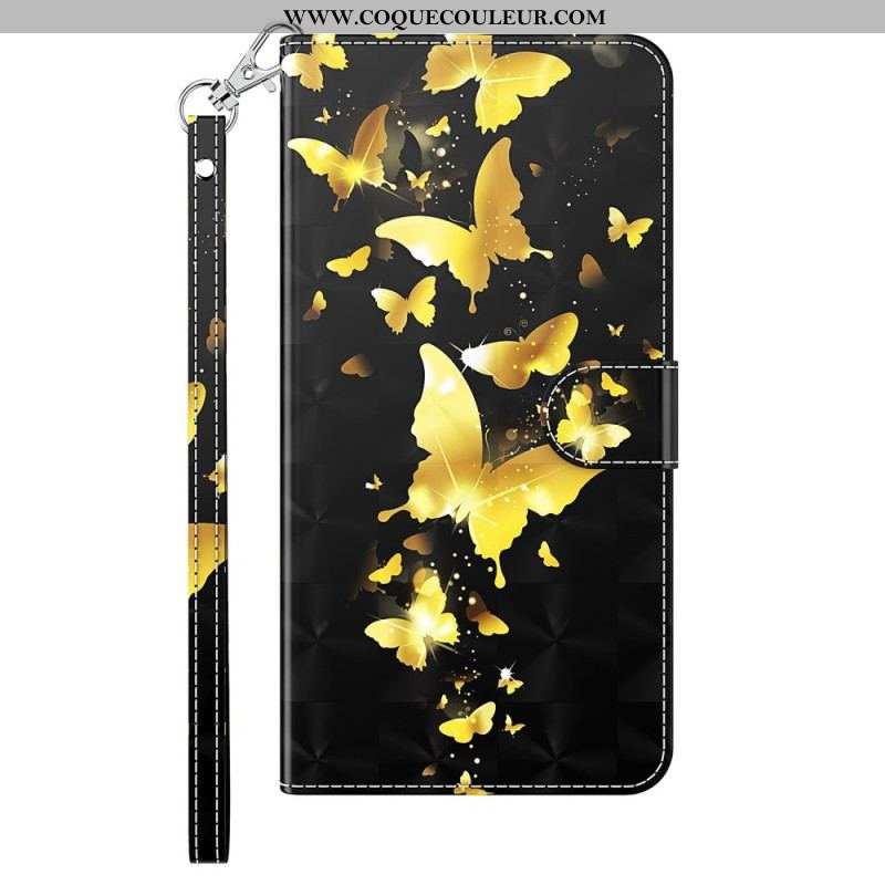 Housse iPhone 15 Pro Papillons 3D à Lanière