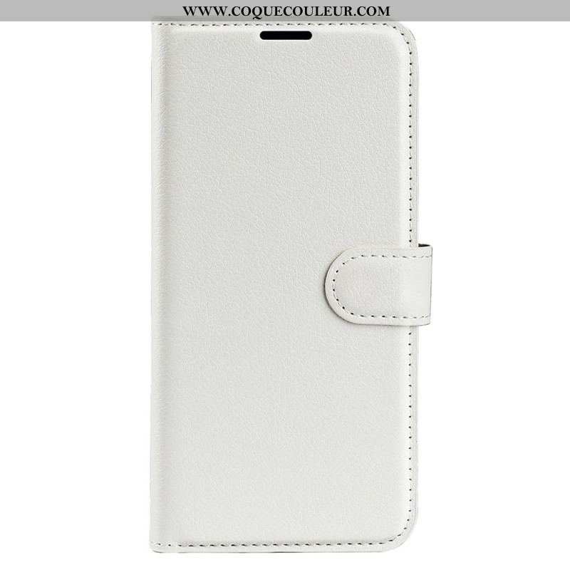 Housse iPhone 15 Pro Simili Cuir Litchi Classique