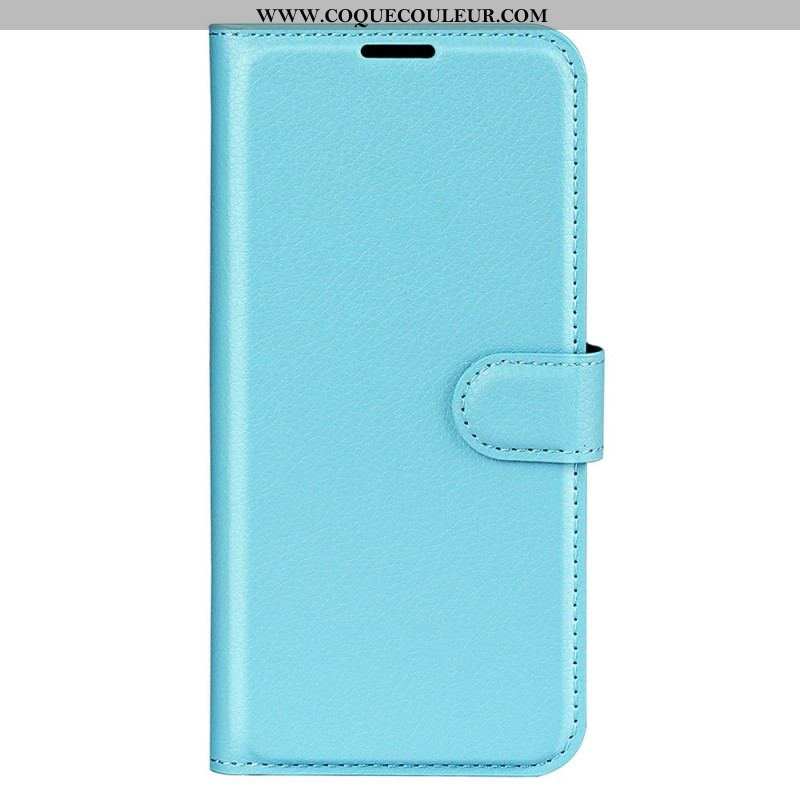 Housse iPhone 15 Pro Simili Cuir Litchi Classique