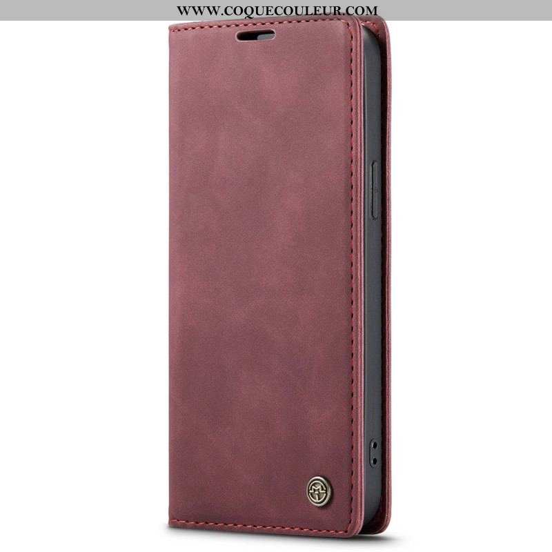 Flip Cover iPhone 15 Simili Cuir Vintage CASEME