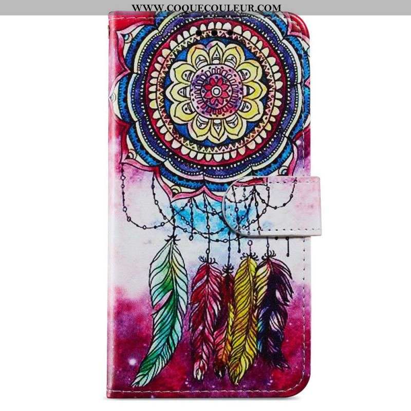 Housse iPhone 15 Attrape Rêves Aquarelle à Lanière