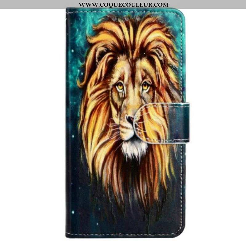 Housse iPhone 15 Lion Graphique à Lanière