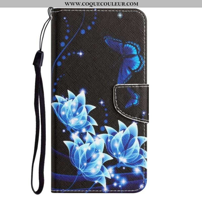 Housse iPhone 15 Déclinaison Florale à Lanière