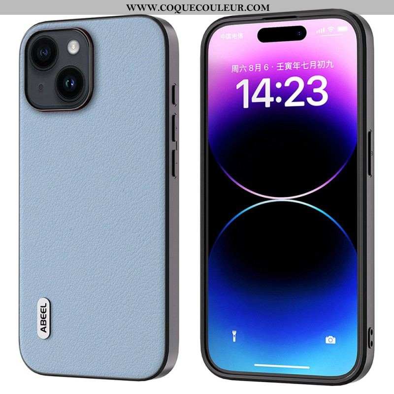 Coque iPhone 15 Véritable Cuir ABEEL