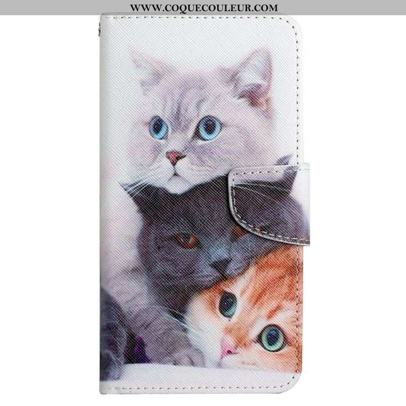 Housse iPhone 15 Que des Chat à Lanière