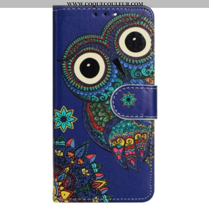 Housse iPhone 15 Hibou Tribal à Lanière