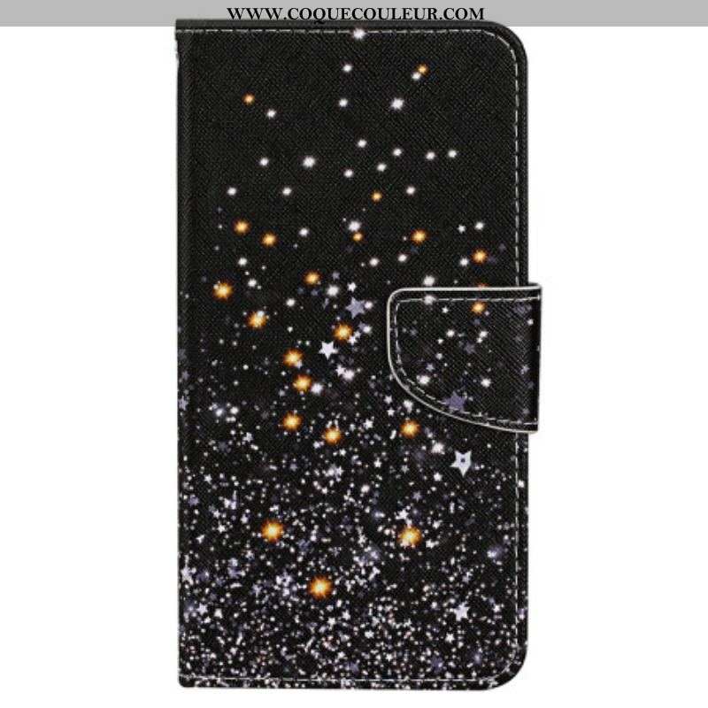 Housse iPhone 15 Pluie d'Étoiles à Lanière