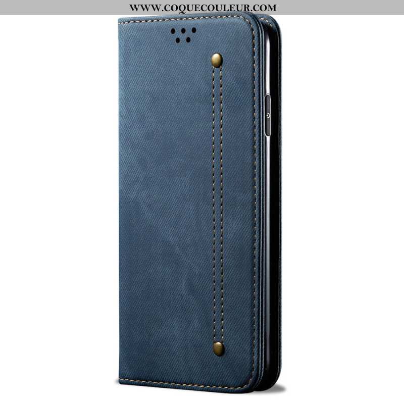 Flip Cover Huawei Pura 70 Tissu Jeans
