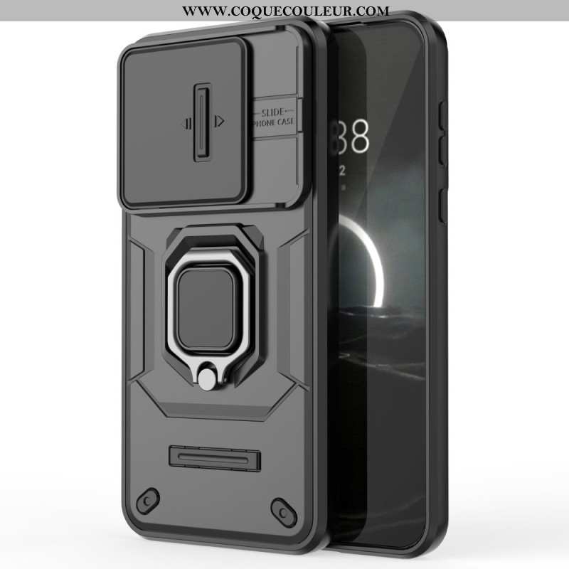 Coque Huawei Pura 70 Ring Résistante avec Protection Lentille Coulissante