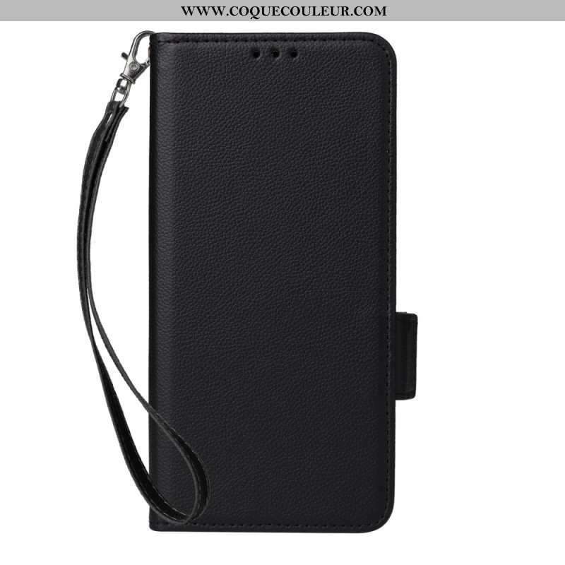 Housse OnePlus 12 5G Double Fermoir et Lanière