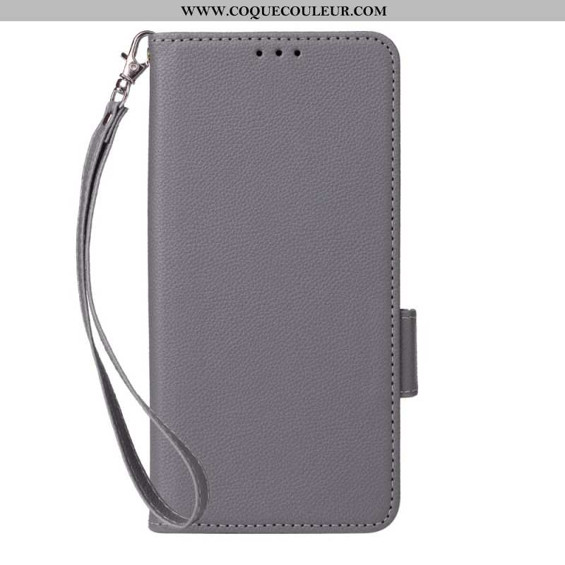Housse OnePlus 12 5G Double Fermoir et Lanière