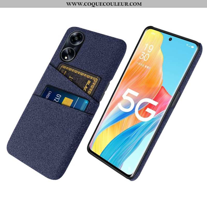 Coque Oppo A98 5G Tissu Double Porte-Cartes
