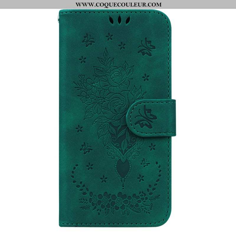 Housse Oppo Reno 11F 5G Roses à Lanière