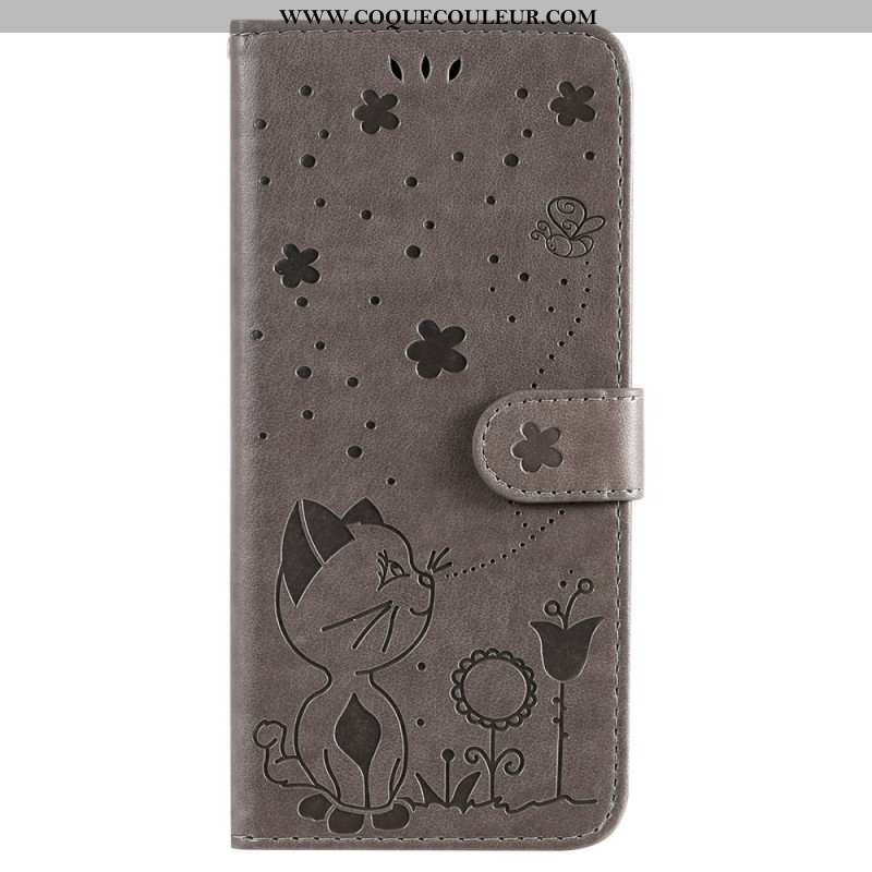Housse Oppo Reno 12 5G Abeille et Chat