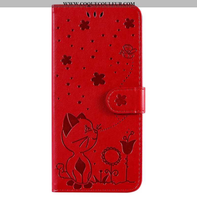 Housse Oppo Reno 12 5G Abeille et Chat