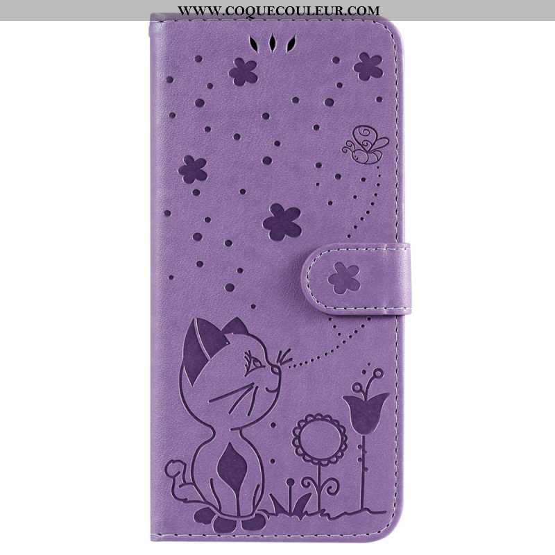 Housse Oppo Reno 12 5G Abeille et Chat