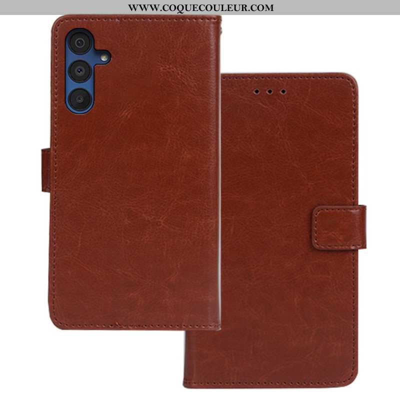 Housse Samsung Galaxy A15 5G Effet Cuir IDEWEI