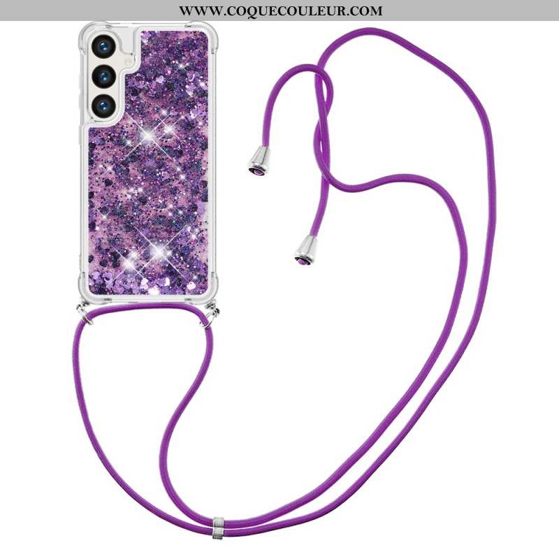 Coque Samsung Galaxy S24 5G à Cordon Paillettes
