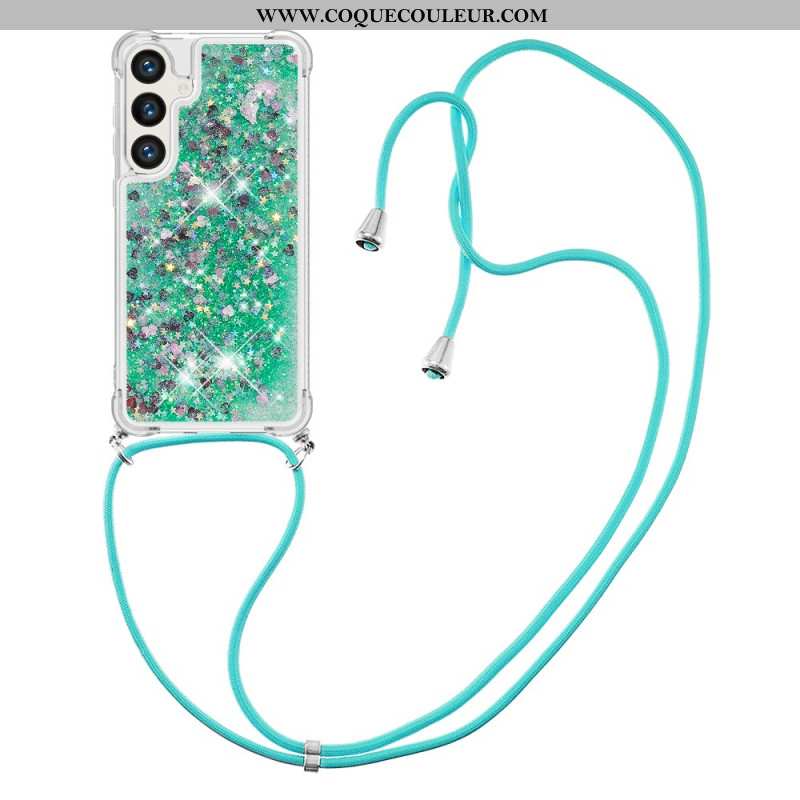 Coque Samsung Galaxy S24 5G à Cordon Paillettes