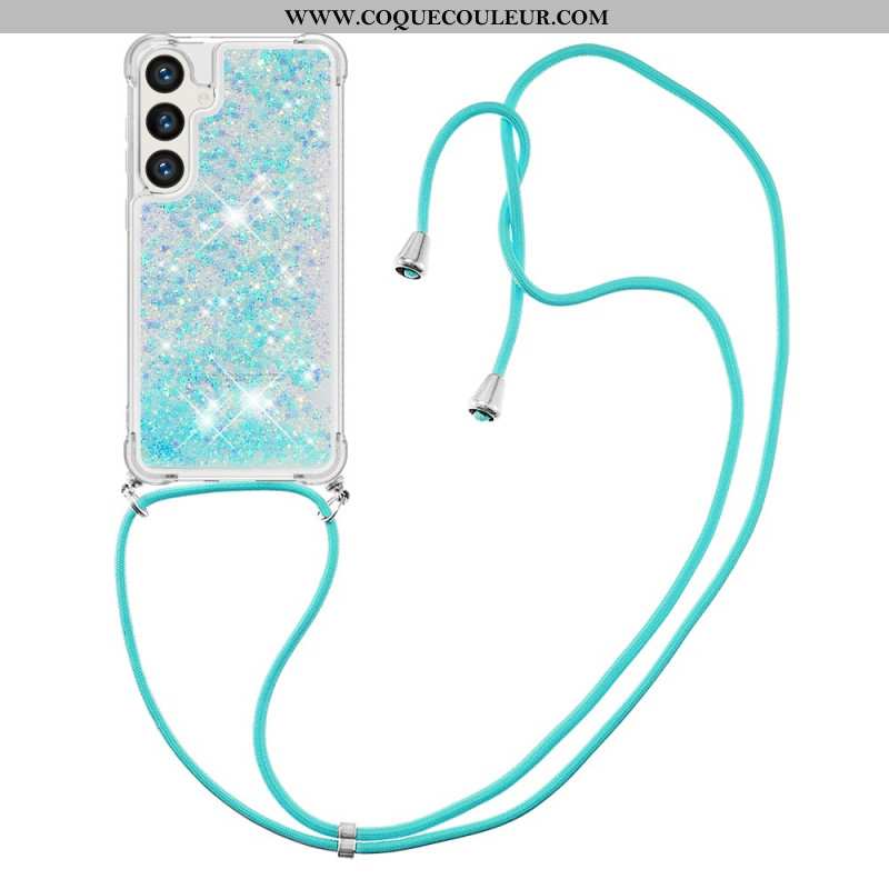 Coque Samsung Galaxy S24 5G à Cordon Paillettes