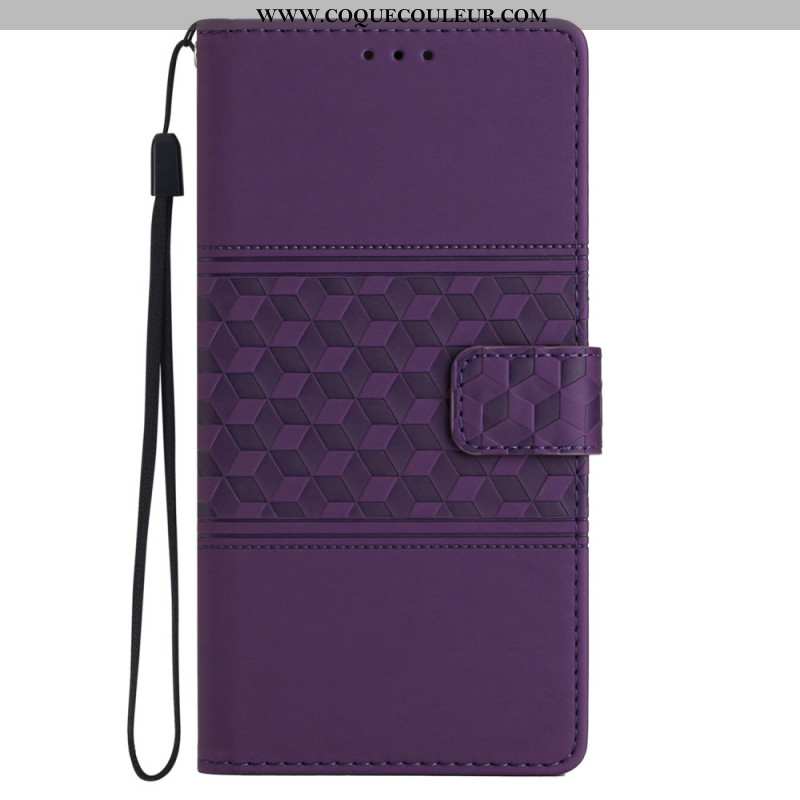 Housse Samsung Galaxy S24 5G motif Losanges à Lanière