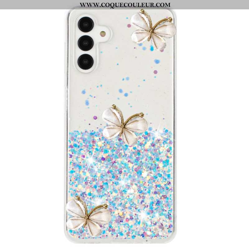 Coque Samsung Galaxy S24 FE Phosphorescente Papillons 3D