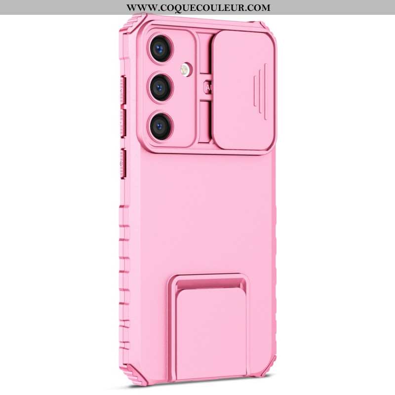 Coque Samsung Galaxy S24 Plus avec Support et Protection d'Objectif Coulissante