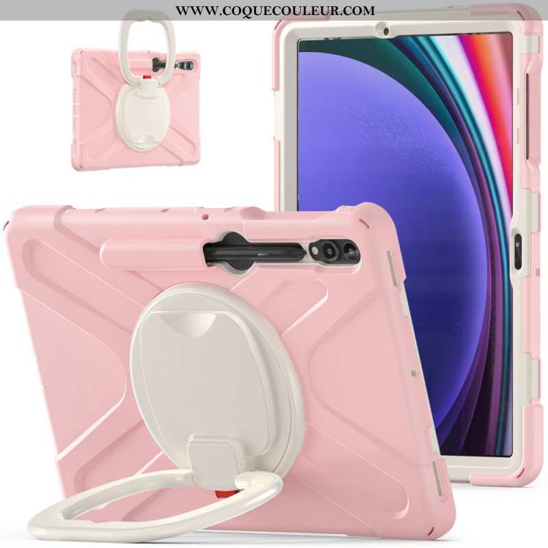 Coque Samsung Galaxy Tab S9 FE Plu /S9 Plus/S8 Plus/S7 Plus/S7 FE Multifonctions Support Rotatif et 