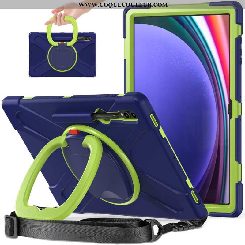 Coque Samsung Galaxy Tab S9 / S8 Ultra Support Rotatif et Bandoulière