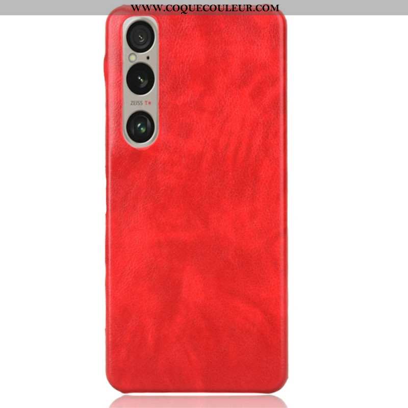 Coque Sony Xperia 1 VI Effet Cuir Litchi